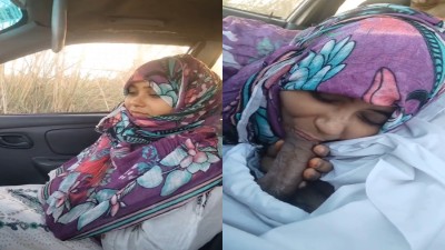 Muslim Girl Lovely Blowjob On The Car